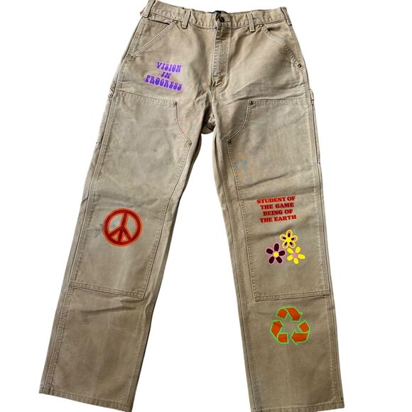 EARTHLING VIP – VINTAGE CUSTOM CARHARTT DOUBLE KNEE CARPENTER PANTS ‎ Sz: 33